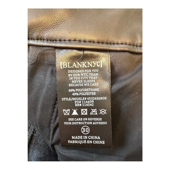 Faux Leather Black Pants | Blank NYC - Size 30 - Picture 9 of 15